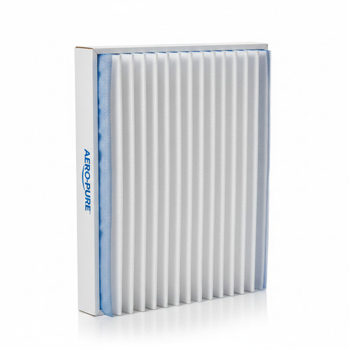 Deep-bed media air filter for HVAC systems